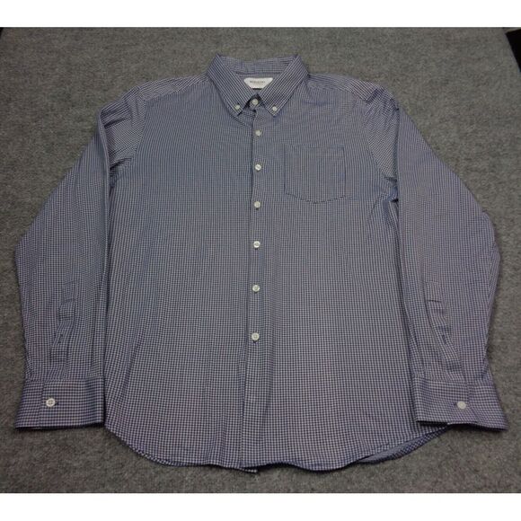 Ministry of Supply Other - Ministry of Supply Shirt Men 2XL White Blue Gingham Plaid Stretch Button Down